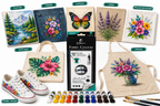 12-Color Fabric Paint Set with 12ml Tubes, Textile & Cloth Painting Colours for DIY Crafts, T-Shirt & Fabric Decoration, Bright Matte Colours with Smooth Finish