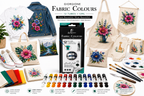 12-Color Fabric Paint Set with 12ml Tubes, Textile & Cloth Painting Colours for DIY Crafts, T-Shirt & Fabric Decoration, Bright Matte Colours with Smooth Finish