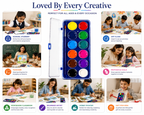 12-Color Watercolor Cake Set for Kids & Beginners, Vibrant Watercolor Paint Palette with Multiple Rich Colours, Easy-to-Use Painting Set for School,