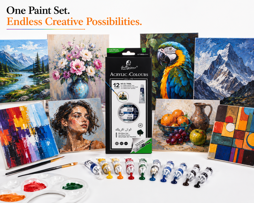Giorgione Vibrant Acrylic Colours Made for Painting, Crafting & Creativity