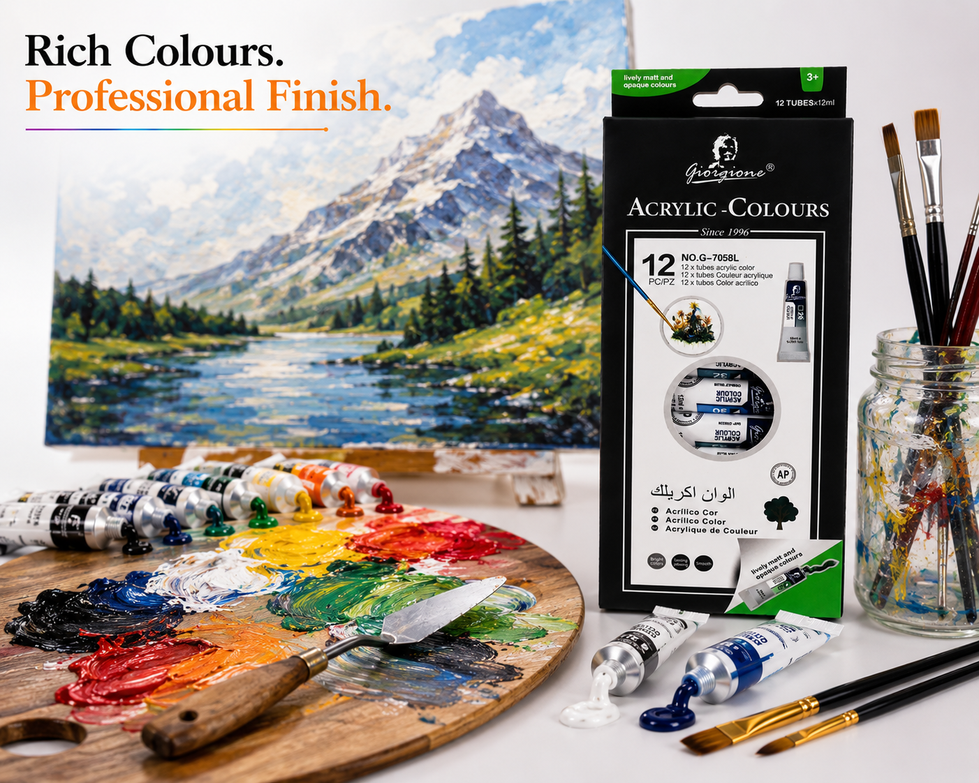 Giorgione Vibrant Acrylic Colours Made for Painting, Crafting & Creativity