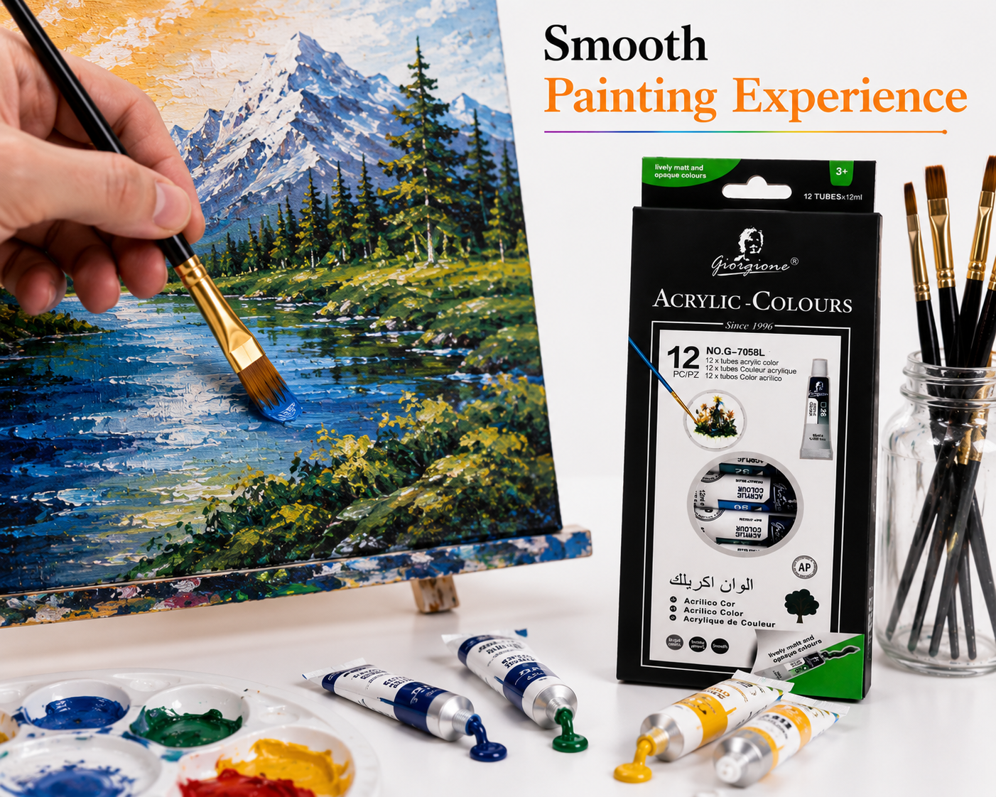 Giorgione Vibrant Acrylic Colours Made for Painting, Crafting & Creativity