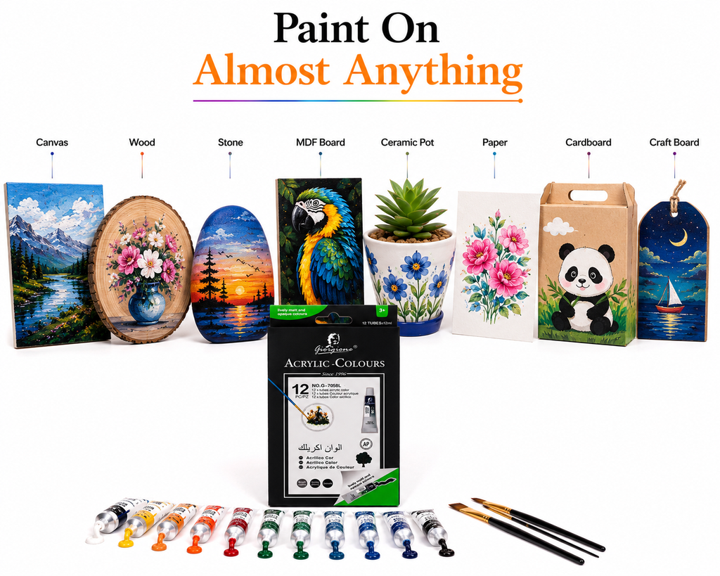 Giorgione Vibrant Acrylic Colours Made for Painting, Crafting & Creativity