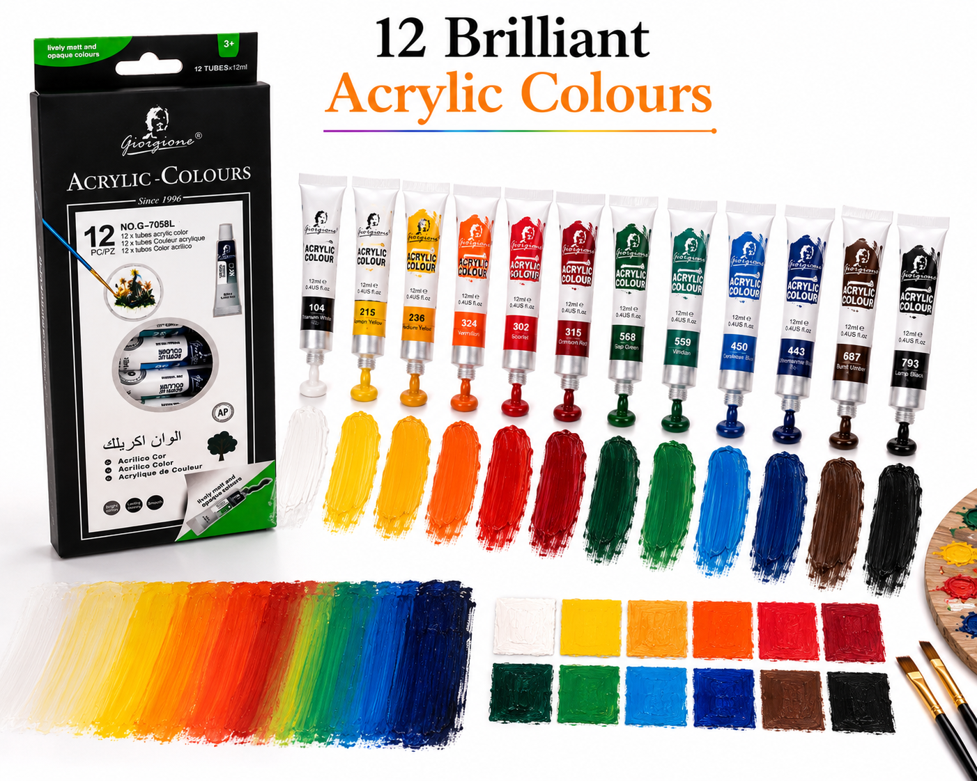 Giorgione Vibrant Acrylic Colours Made for Painting, Crafting & Creativity