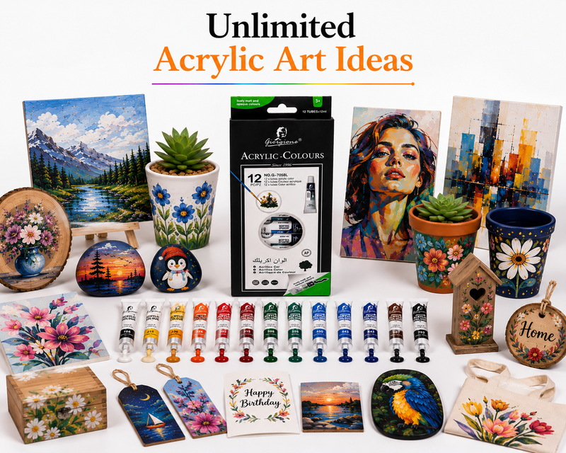 Giorgione Vibrant Acrylic Colours Made for Painting, Crafting & Creativity