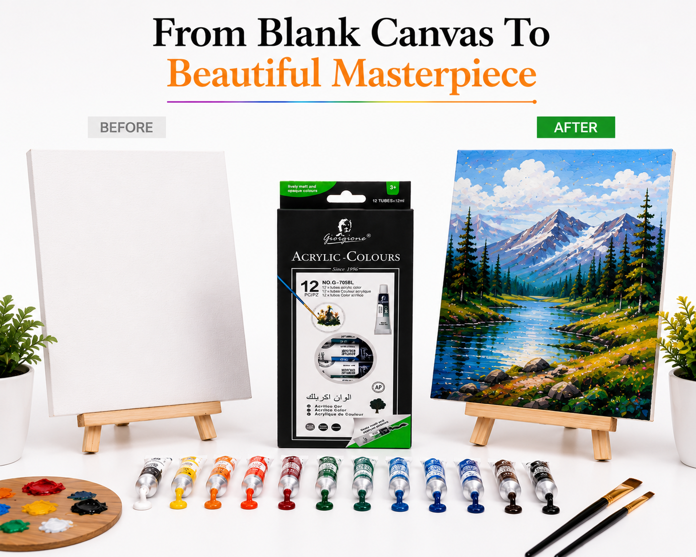 Giorgione Vibrant Acrylic Colours Made for Painting, Crafting & Creativity