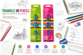 pack of 12  HB Triangle Grip Pencils for Smooth, Comfortable Everyday Writing