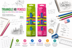 pack of 12  HB Triangle Grip Pencils for Smooth, Comfortable Everyday Writing