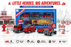 4 Pcs Die-Cast Fire Truck Toy Set for Kids, Mini Fire Rescue Vehicles with Realistic Details, Pretend Play Emergency Cars