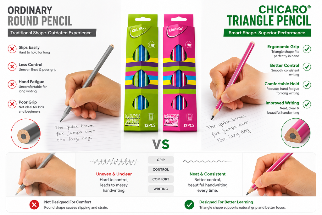 pack of 12  HB Triangle Grip Pencils for Smooth, Comfortable Everyday Writing