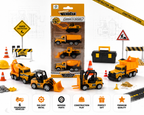 6-Piece Die-Cast Construction Vehicle Set for Kids, Engineering Toy Trucks with Moving Parts, Excavator, Dump Truck, Loader & Cement Mixer, Durable Metal Construction Vehicles