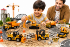 6-Piece Die-Cast Construction Vehicle Set for Kids, Engineering Toy Trucks with Moving Parts, Excavator, Dump Truck, Loader & Cement Mixer, Durable Metal Construction Vehicles