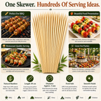 30cm Bamboo BBQ Skewers – Natural Wooden Food Sticks for Chicken Tikka, Kebabs, BBQ, Fruits, Snacks, Desserts & Outdoor Grilling