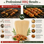 30cm Bamboo BBQ Skewers – Natural Wooden Food Sticks for Chicken Tikka, Kebabs, BBQ, Fruits, Snacks, Desserts & Outdoor Grilling