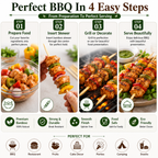Natural Bamboo Food Skewers – Strong Wooden Sticks for BBQ, Grilling, Kebabs, Fruit Skewers & Parties