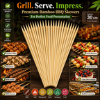 10cm Premium Bamboo Skewers – Eco-Friendly Wooden BBQ Sticks for Grilling, Food Presentation & Parties