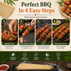 10cm Premium Bamboo Skewers – Eco-Friendly Wooden BBQ Sticks for Grilling, Food Presentation & Parties
