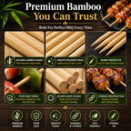 10cm Premium Bamboo Skewers – Eco-Friendly Wooden BBQ Sticks for Grilling, Food Presentation & Parties