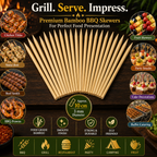 10cm Premium Bamboo Skewers – Eco-Friendly Wooden BBQ Sticks for Grilling, Food Presentation & Parties