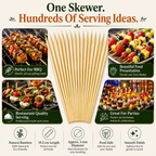 Premium 19.5cm Wooden Skewers – Food Grade Bamboo Sticks for BBQ, Chicken, Meat, Fruits & Restaurant Use