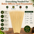 Premium 19.5cm Wooden Skewers – Food Grade Bamboo Sticks for BBQ, Chicken, Meat, Fruits & Restaurant Use