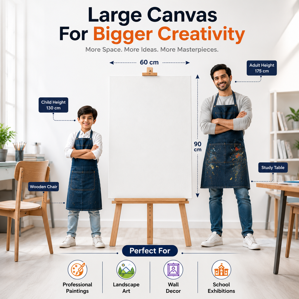 60×90 cm Artist Canvas Board – Large Painting Canvas for Acrylic, Craft Projects, Wall Art & Creative Activities