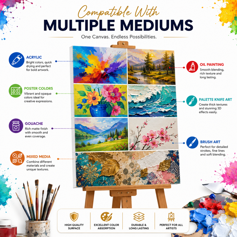 60×90 cm Artist Canvas Board – Large Painting Canvas for Acrylic, Craft Projects, Wall Art & Creative Activities