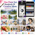 12-Color Watercolor Paint Set – 12ml Tubes Premium Water Colour Paints for Kids, Students, Beginners & Artists, Smooth Blending & Bright Pigments