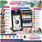 12-Color Watercolor Paint Set – 12ml Tubes Premium Water Colour Paints for Kids, Students, Beginners & Artists, Smooth Blending & Bright Pigments