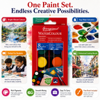 8-Color Watercolor Paint Set with Free Brush – Portable Water Colour Cake Set for Kids, Students, Beginners & Artists, Painting & Art Projects