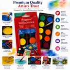 8-Color Watercolor Paint Set with Free Brush – Portable Water Colour Cake Set for Kids, Students, Beginners & Artists, Painting & Art Projects