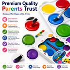Tempera Paint Set for Kids with Brush – 8 Bright Colors for Painting, School Projects, DIY Crafts & Learning