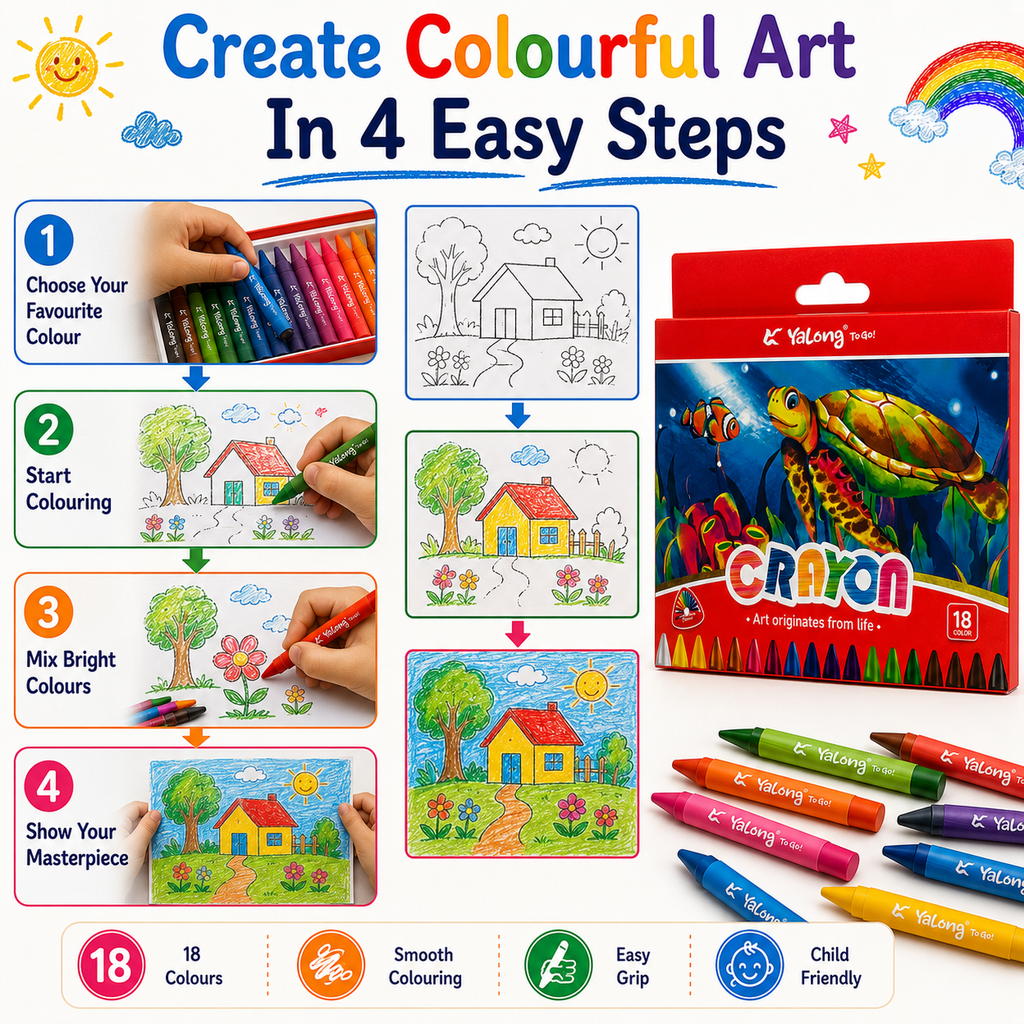 premium 18-Color Hole Crayons – Easy-Hold Coloring Set for Kids, Beginners, Classroom Activities & Creative Art