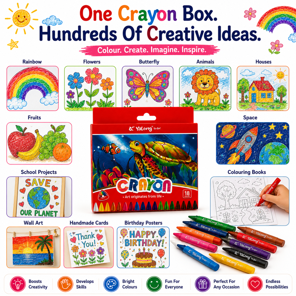 premium 18-Color Hole Crayons – Easy-Hold Coloring Set for Kids, Beginners, Classroom Activities & Creative Art