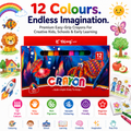 12 Vibrant Hole Crayons for Kids – Smooth Coloring, Easy Grip & Rich Pigments for School and Creative Projects