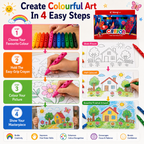 12 Vibrant Hole Crayons for Kids – Smooth Coloring, Easy Grip & Rich Pigments for School and Creative Projects