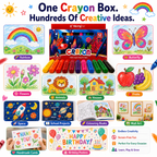 12 Vibrant Hole Crayons for Kids – Smooth Coloring, Easy Grip & Rich Pigments for School and Creative Projects