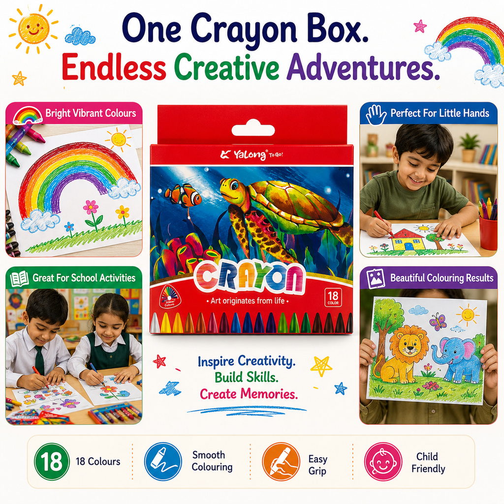 premium 18-Color Hole Crayons – Easy-Hold Coloring Set for Kids, Beginners, Classroom Activities & Creative Art