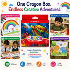 premium 18-Color Hole Crayons – Easy-Hold Coloring Set for Kids, Beginners, Classroom Activities & Creative Art