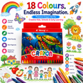 premium 18-Color Hole Crayons – Easy-Hold Coloring Set for Kids, Beginners, Classroom Activities & Creative Art