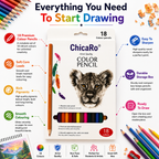 Artist Quality 18-Colour Pencil Set – Smooth, Rich & Easy-to-Sharpen Pencils for Creative Artwork