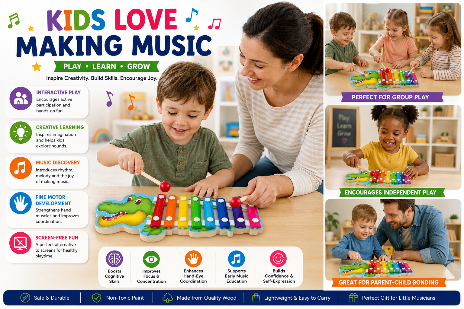 dinasure xylaphone wooden