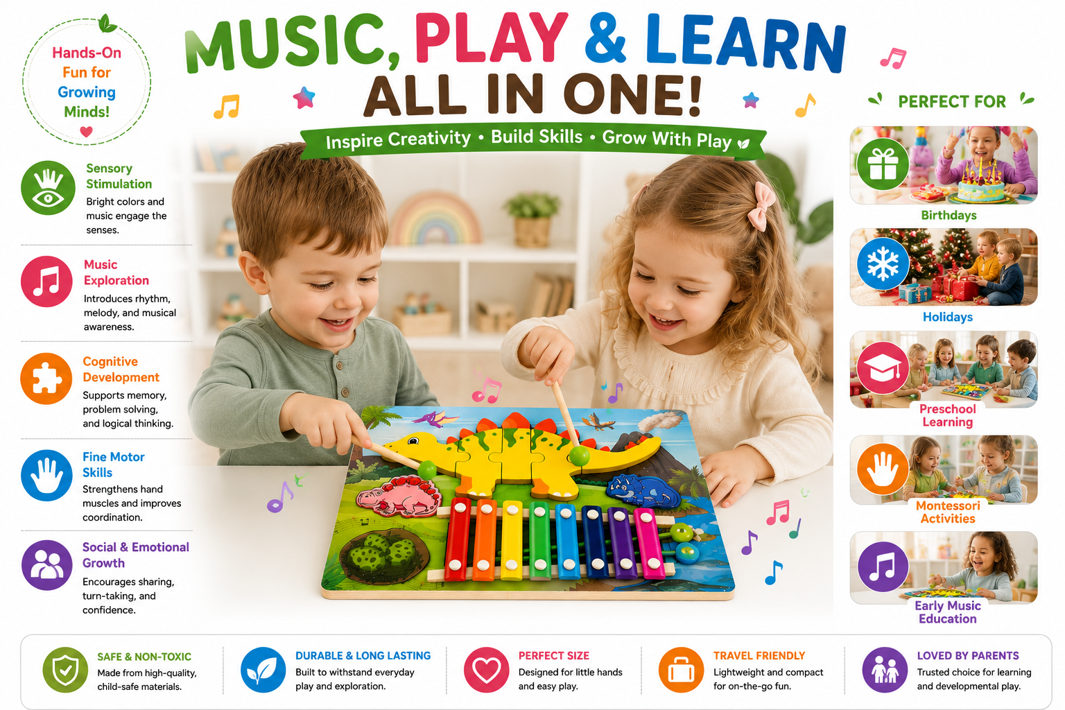 2in1 learning fun xylaphone early education