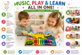 xylophoneDinosaur Wooden Xylophone Toy for Kids – 8-Tone Colorful Musical Instrument with Fun Dinosaur Design, Rainbow Metal Keys & Mallet