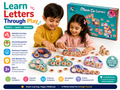 Wooden Match Car Letters Game for Kids – Alphabet Matching & Letter Recognition Learning Toy with Colorful Animal Cars