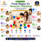Montessori Shape Sorter Wooden Toy for Kids 3+ – 15-Piece Shape Matching & Sorting Activity Box with Colorful Geometric Blocks