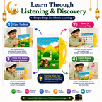 Interactive Islamic Learning Book for Kids 3+ – Educational Arabic & Quran Learning Toy with Touch & Audio Features, Islamic Duas, Namaz