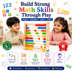 Wooden Abacus for Kids 3+ – Montessori-Inspired Educational Counting Toy for Learning Numbers 1–100, Early Math, Counting, Addition & Subtraction, Fine Motor Skills