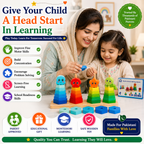 Montessori Wooden Stacking Toy for Kids 3+ – Colorful Shape Sorting & Stacking Learning Game for Toddlers, Educational Wooden Toy for Fine Motor Skills