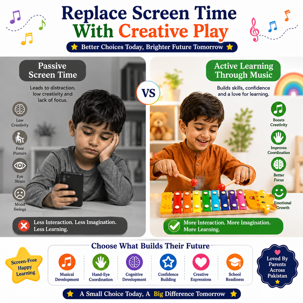 Musical Xylophone Toy for Kids 3+ – 8-Tone Colorful Wooden-Style Piano & Percussion Instrument with Mallets, Fun Music Learning Toy for Toddlers